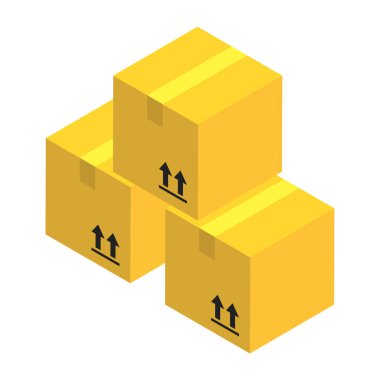 Paket - Isometric 3d illüstrasyon.