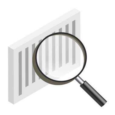 Barkod Taraması - Isometric 3d illüstrasyon.