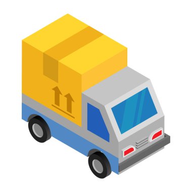 Kargo Kamyonu - Isometric 3D illüstrasyon.