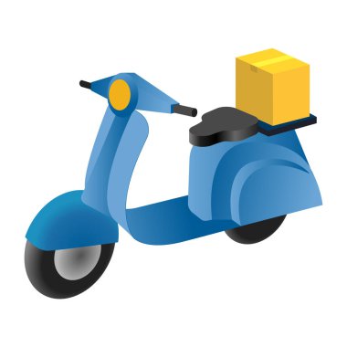 Teslimat Scooter - Isometric 3D illüstrasyon.