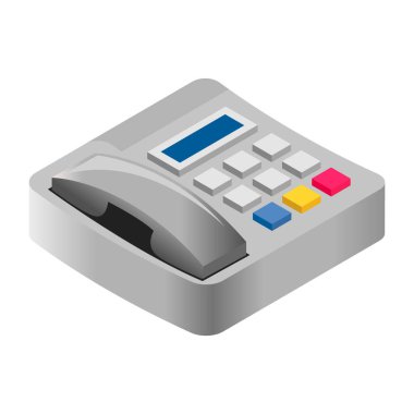 Telefon - Isometric 3D illüstrasyon.