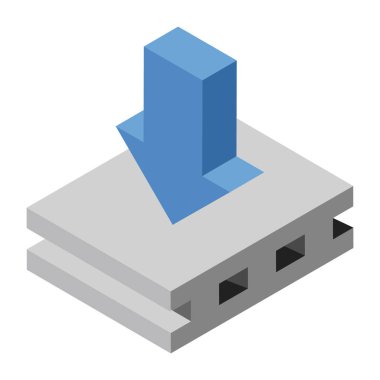Down Parsel - Isometric 3d illüstrasyon.