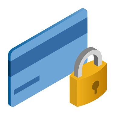 ATM Lock - Isometric 3d illüstrasyon.