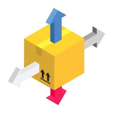 Paket Teslimatı - Isometric 3d illüstrasyon.