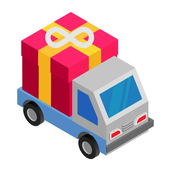 Package Truck Ізометрична Ілюстрація — стоковий вектор