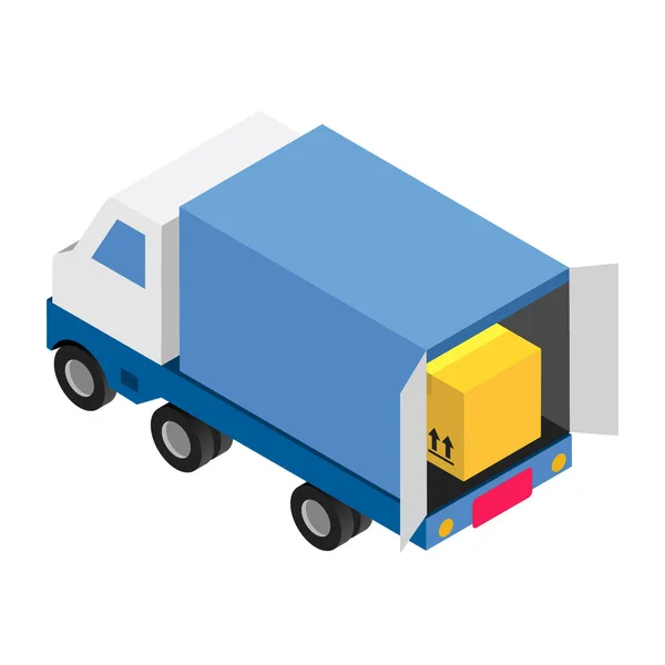 Camión Transporte Ilustración Isométrica — Vector de stock