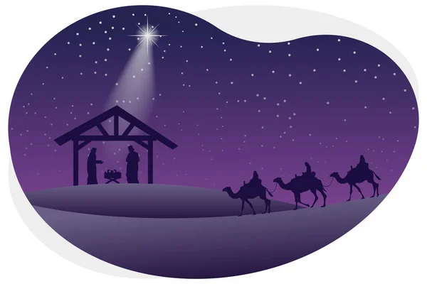 Christmas Winter Nights Beautiful Illustration — Stock Vector