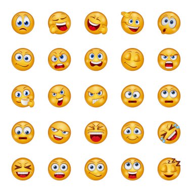 Gradient color icons for emojis. clipart