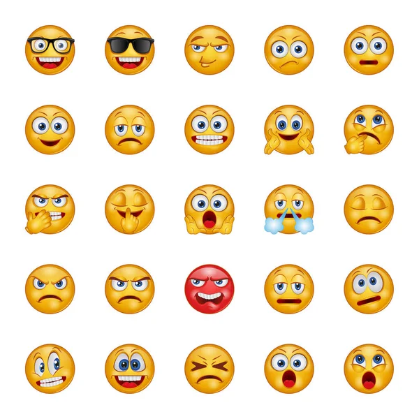 Gradientowe Ikony Kolorów Dla Emoji — Wektor stockowy