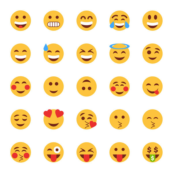 Плоские иконки для смайликов.