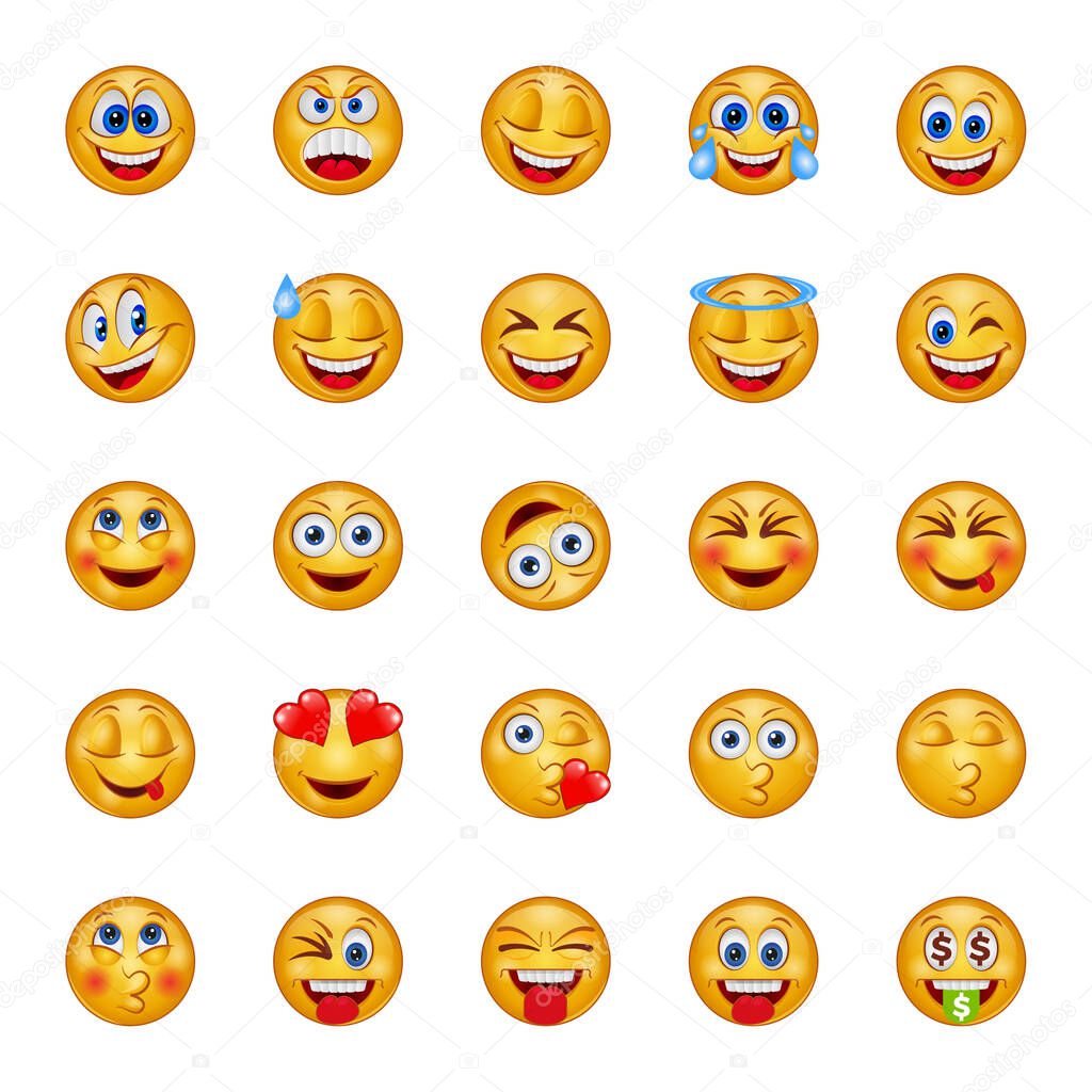 Gradient color icons for emojis.