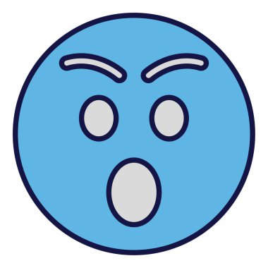 emoji yüzü için doldurulmuş renk özet simgesi.