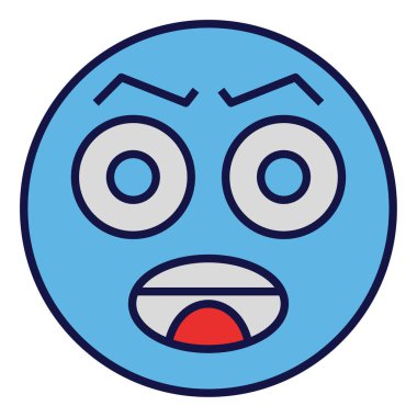 emoji yüzü için doldurulmuş renk özet simgesi.