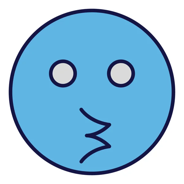 Ícone Contorno Cores Preenchido Para Emoji Face — Vetor de Stock
