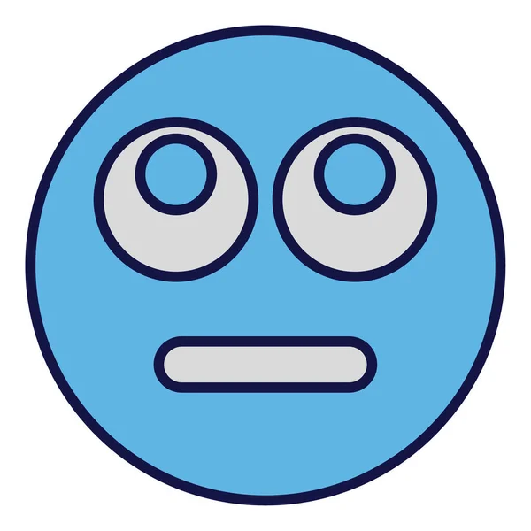 Icona Contorno Colore Riempita Faccina Emoji — Vettoriale Stock