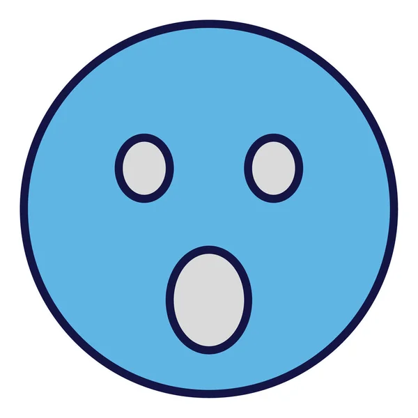 Gevuld Kleurenschema Pictogram Voor Emoji Gezicht — Stockvector