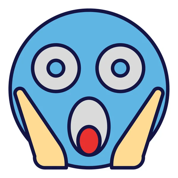 Icono Contorno Color Relleno Para Cara Emoji — Vector de stock