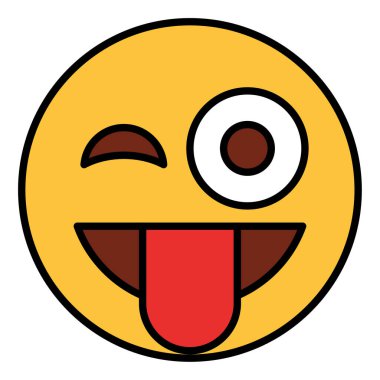 emoji yüzü için doldurulmuş renk özet simgesi.