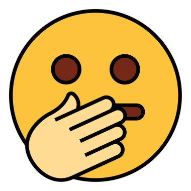 emoji yüzü için doldurulmuş renk özet simgesi.