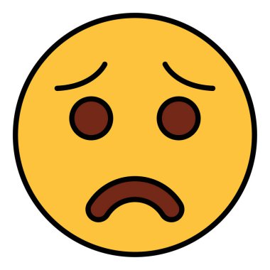 emoji yüzü için doldurulmuş renk özet simgesi.