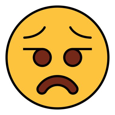 emoji yüzü için doldurulmuş renk özet simgesi.