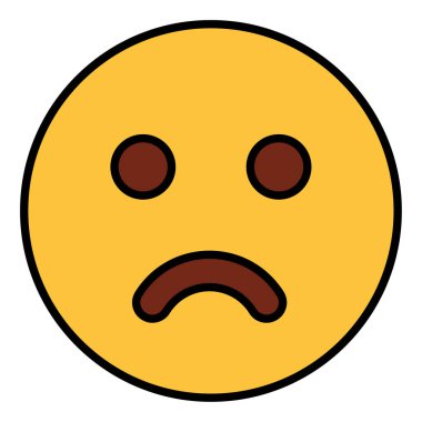 emoji yüzü için doldurulmuş renk özet simgesi.