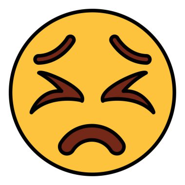 emoji yüzü için doldurulmuş renk özet simgesi.