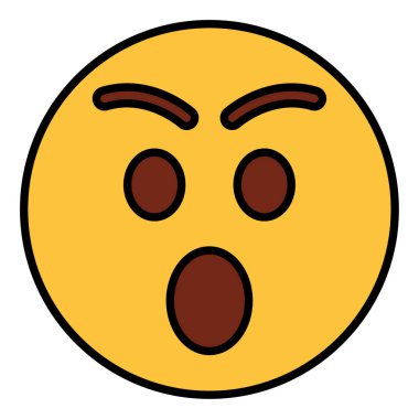 emoji yüzü için doldurulmuş renk özet simgesi.