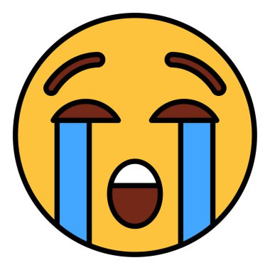 emoji yüzü için doldurulmuş renk özet simgesi.