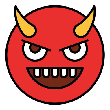 emoji yüzü için doldurulmuş renk özet simgesi.