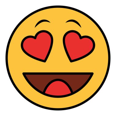emoji yüzü için doldurulmuş renk özet simgesi.