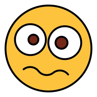 emoji yüzü için doldurulmuş renk özet simgesi.