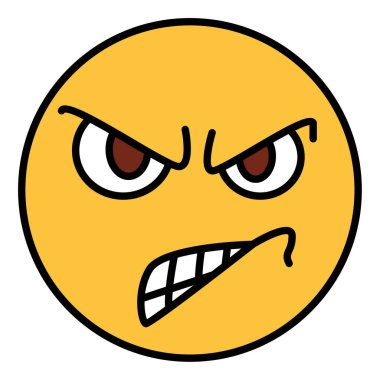 emoji yüzü için doldurulmuş renk özet simgesi.