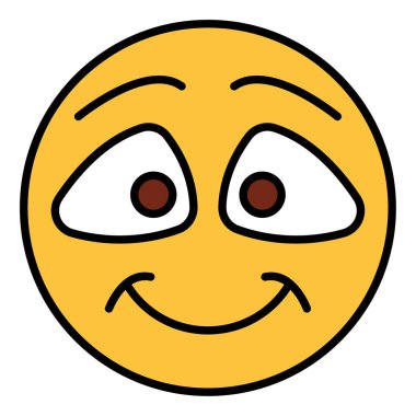 emoji yüzü için doldurulmuş renk özet simgesi.