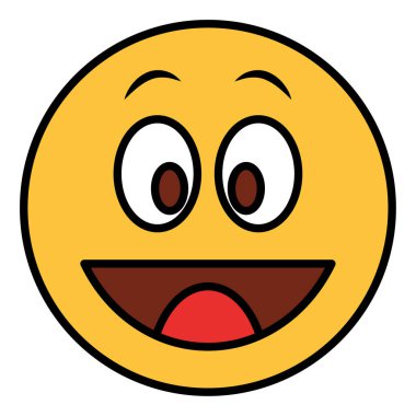 emoji yüzü için doldurulmuş renk özet simgesi.