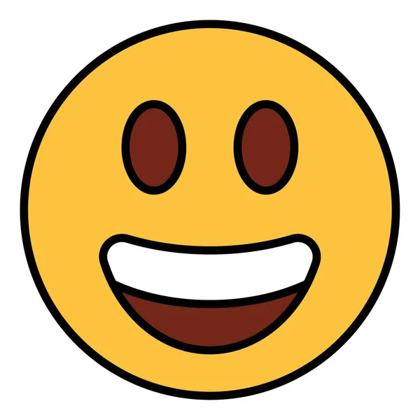 Reilled Color Outline Icon Emoji Face — стоковый вектор