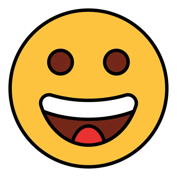 Reilled Color Outline Icon Emoji Face — стоковый вектор