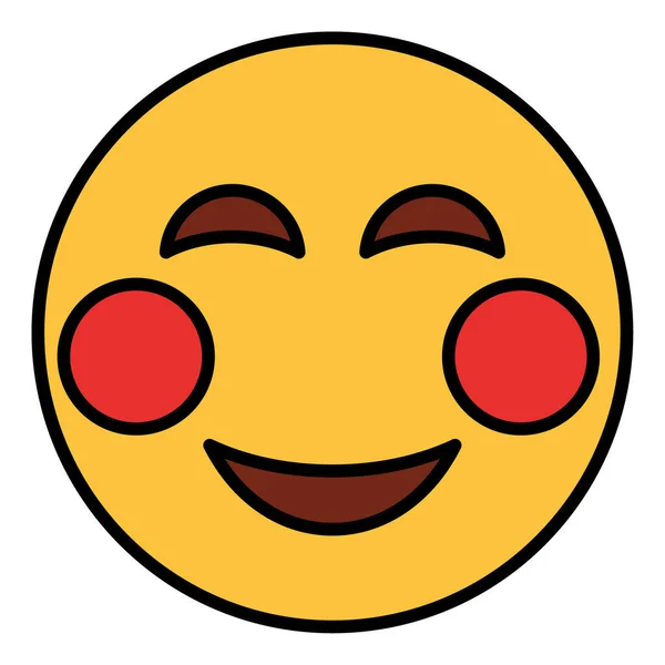 Icône Contour Couleur Remplie Pour Visage Emoji — Image vectorielle