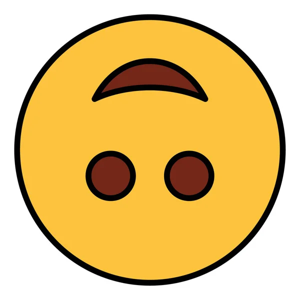 Ícone Contorno Cores Preenchido Para Emoji Face —  Vetores de Stock