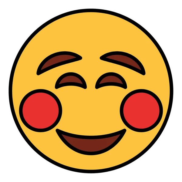 Icône Contour Couleur Remplie Pour Visage Emoji — Image vectorielle