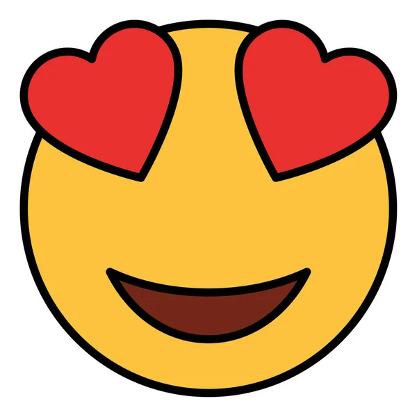 Vyplněná Ikona Barevného Obrysu Pro Emoji Face — Stockový vektor