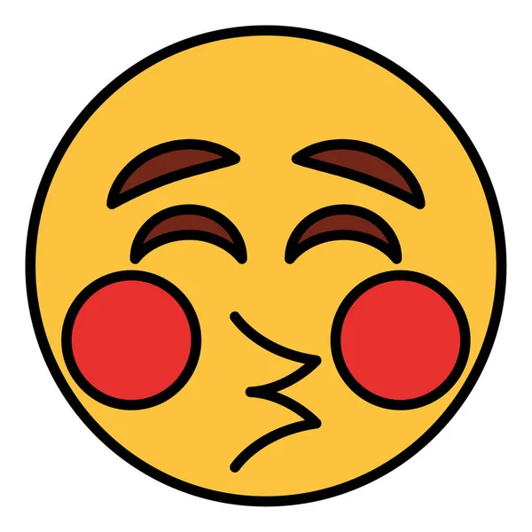 Vyplněná Ikona Barevného Obrysu Pro Emoji Face — Stockový vektor