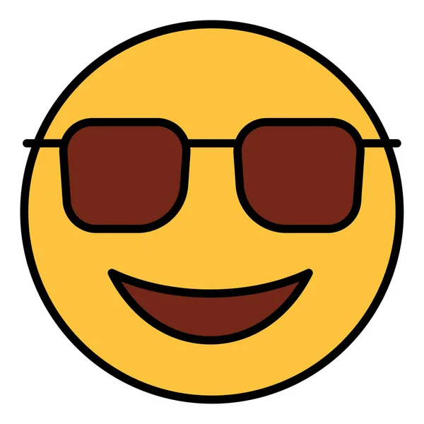 Vyplněná Ikona Barevného Obrysu Pro Emoji Face — Stockový vektor