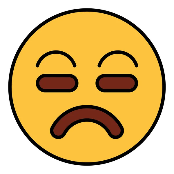 Reilled Color Outline Icon Emoji Face — стоковый вектор