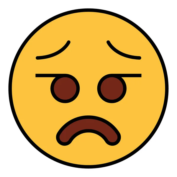 Vyplněná Ikona Barevného Obrysu Pro Emoji Face — Stockový vektor