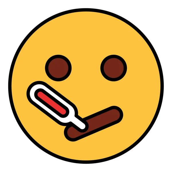 Icono Contorno Color Relleno Para Cara Emoji — Vector de stock