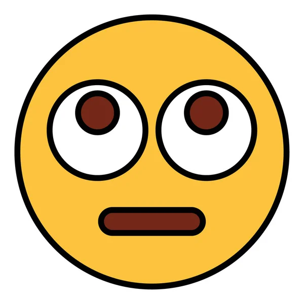 Ícone Contorno Cores Preenchido Para Emoji Face —  Vetores de Stock