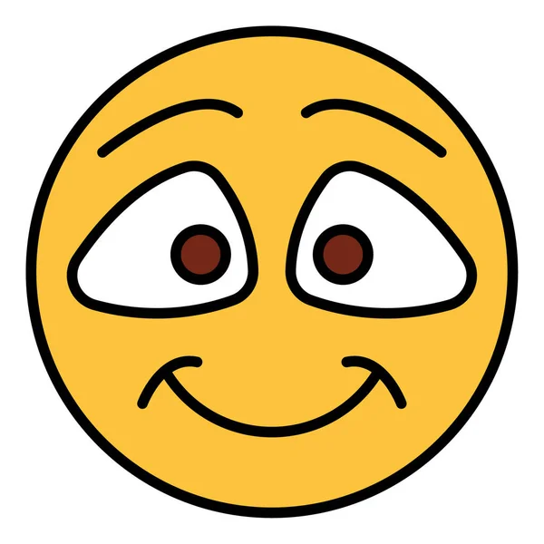 Fylld Färg Kontur Ikon För Emoji Ansikte — Stock vektor