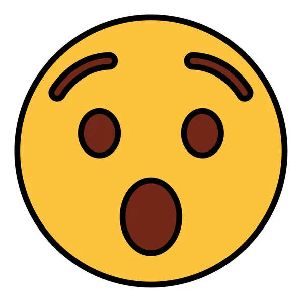 Ícone Contorno Cores Preenchido Para Emoji Face — Vetor de Stock