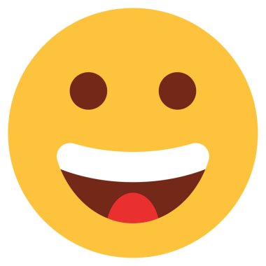 Emoji yüzü için düz renk simgesi.